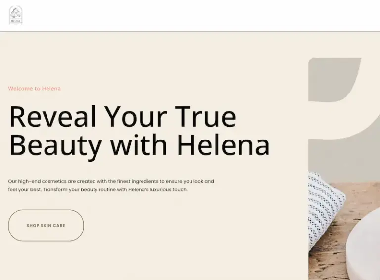 Showcase website for Helena Beauty