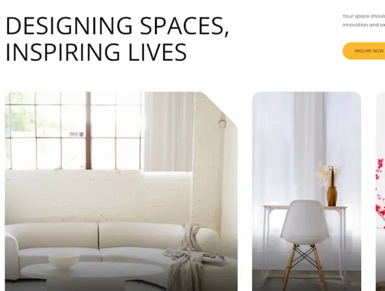 A clean, modern website for a local interior designer